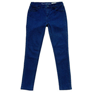 Foxy Jeans Olivia Jegging Mid Rise Diamond Pattern Dark Blue Wash - Size 29